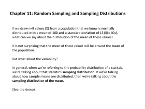 Chapter 11: Random sampling and sampling distributions