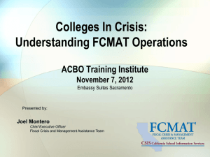 Colleges in Crisis: Understanding FCMAT Operations