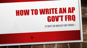 How to write an ap gov*t frq