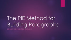 The PIE Method for Building Paragraphs