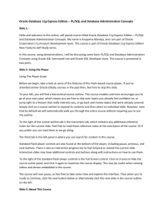 Oracle Database 11g Express Edition – PL/SQL and Database