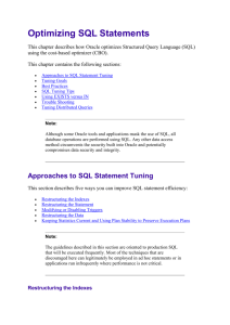 Optimizing SQL Statements