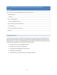 SQL SELECT Statement, Part one