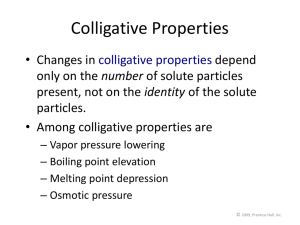 Colligative Properties: