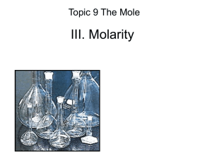 III. Molarity