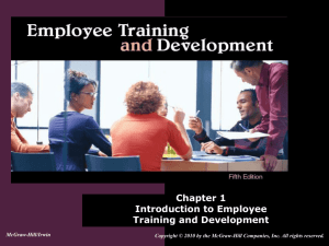 Chapter 1: Introduction to Employee Training and Development