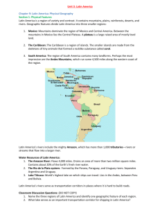 Geography Unit 3 Latin America - Mater Academy Charter Middle