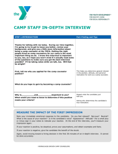 Camp Counselor In-Depth Interview Template