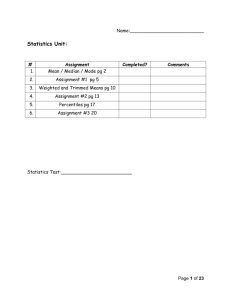 Statisitics Unit