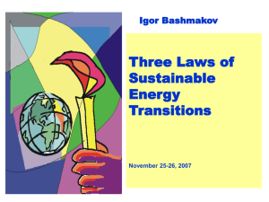 Igor Bashmakov Three Laws of Sustainable Energy Transitions