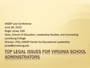 Legal Update 2015 - Virginia Association of Secondary School