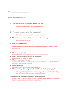 Name Review sheets for Investing test What is the difference in