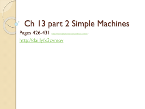 Ch 13 part 2 Simple Machines