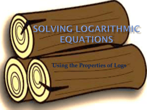 Solving Log Equations PPT