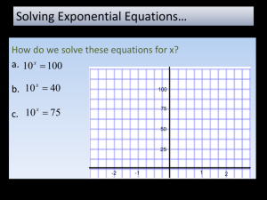 Exponential Equations.