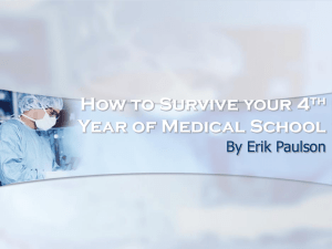 How to survive the 4th year of medical school- Erik