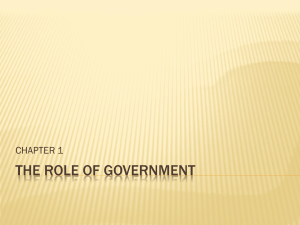 ROLE OF GOVERNMENT