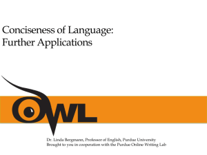 Conciseness of Language: Further Applications - OWL