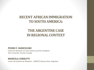 Recent African Immigration to South America: The Argentine Case in