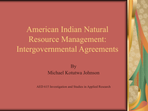 American Indian Natural Resource Management: Intergovernmental