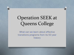 Operation SEEK at Queens College