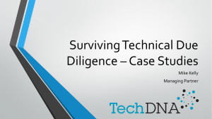 Surviving Technical Due Diligence * Case Studies