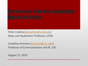 The Lesson from New Innovation Models for Policy.