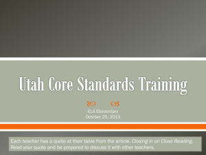 Utah Core Standards Training October 25 (combined grades)
