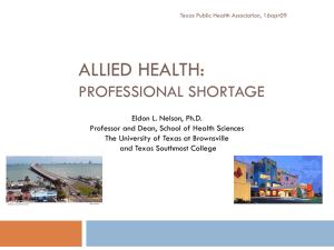 Allied Health - Texas Public Health Association