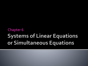 Chapter 6 power point Systems of Equations