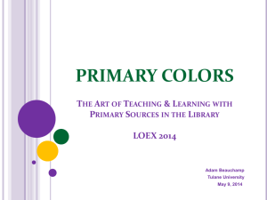 Primary Colors: The Art of Teaching & Learning