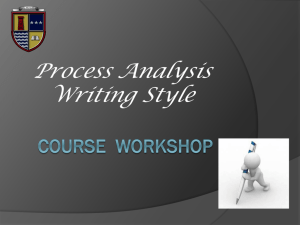 course workshop Process Analysis Writing Style