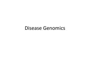Disease Genomics Part 1