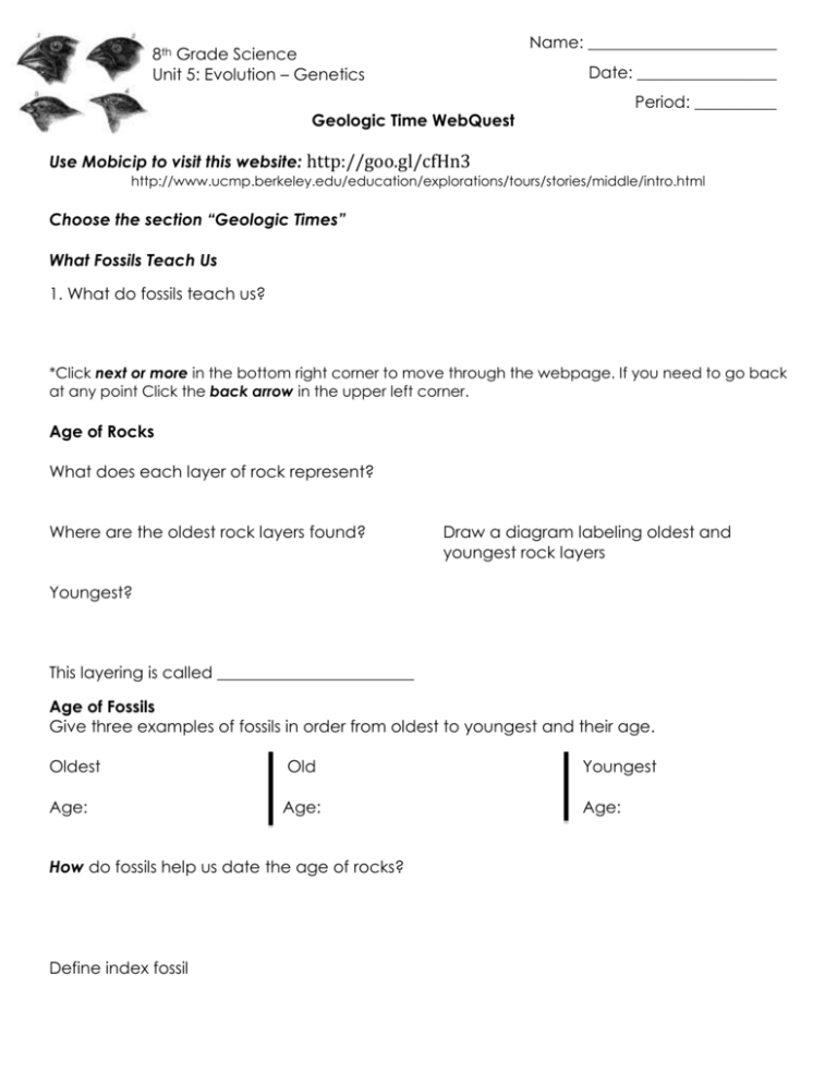 8 Webquest Geologic Time