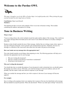 Tone in Business Writing