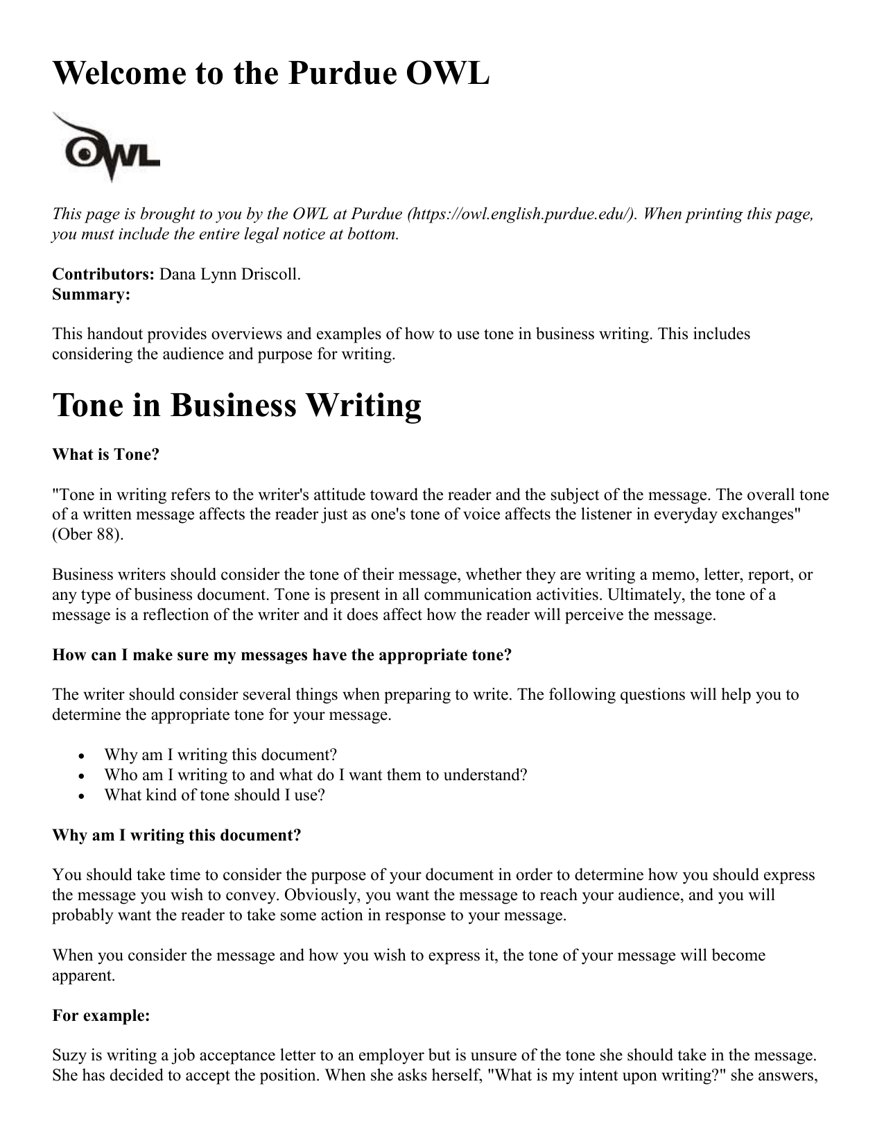 Tone In Business Writing - 