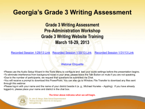 Georgia Grade 3 Writing Assessment