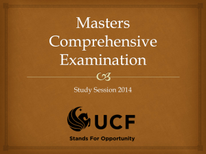 Masters Comprehensive Examination