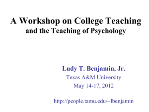 A Workshop on Teaching - Tamu.edu