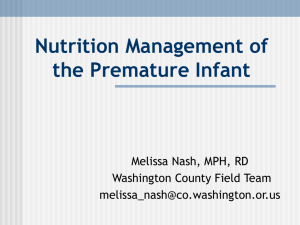 Premature Infant Nutrition
