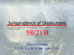 Jurisprudence of Dissolutions