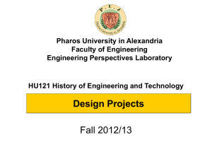 Freshman Design Projects - Pharos University in Alexandria