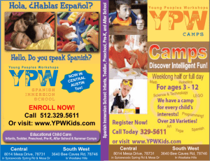 Camp Listings Continued - Young Peoples Workshop
