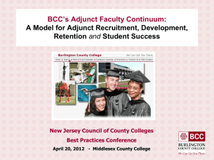 BCC's Adjunct Faculty Continuum - New Jersey Council of County