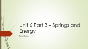 Unit 6 Part 3 * Springs and Energy