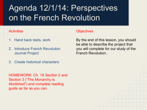 The French Revolution and Napoleon - Modern World History 2014-15