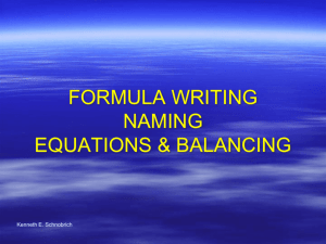formula writing naming equations & balancing