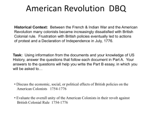 American Revolution DBQ