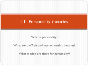 1.1- Personality theories