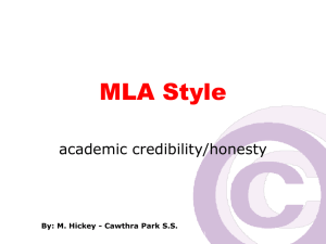 MLA Style Essay Format